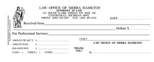 Receipt Professional Services - Attorney 1