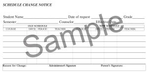 Course Schedule Change Notice